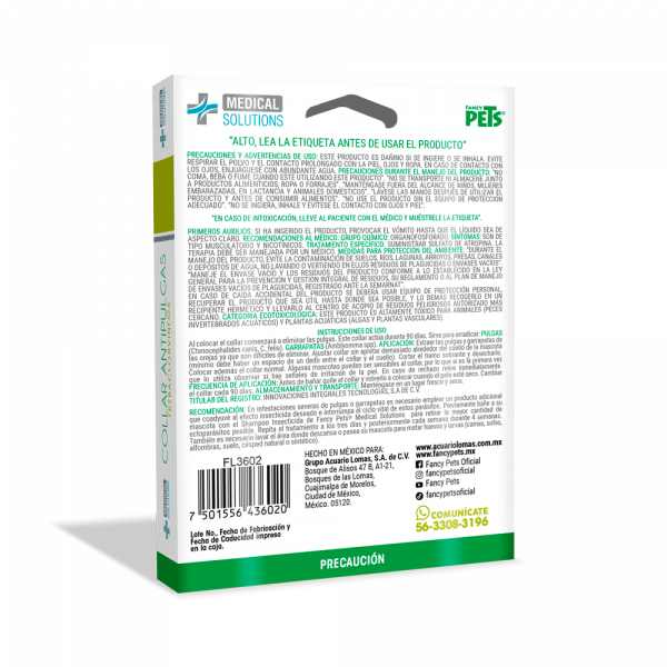 MEDICAL SOLUTIONS COLLAR ANTIPULGAS P/ PERRO RAZAS CHICAS Y CACHORROS