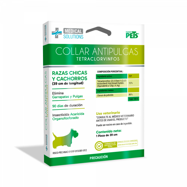 MEDICAL SOLUTIONS COLLAR ANTIPULGAS P/ PERRO RAZAS CHICAS Y CACHORROS
