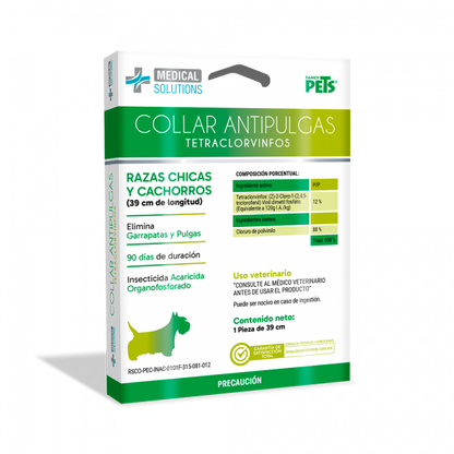 MEDICAL SOLUTIONS COLLAR ANTIPULGAS P/ PERRO RAZAS CHICAS Y CACHORROS