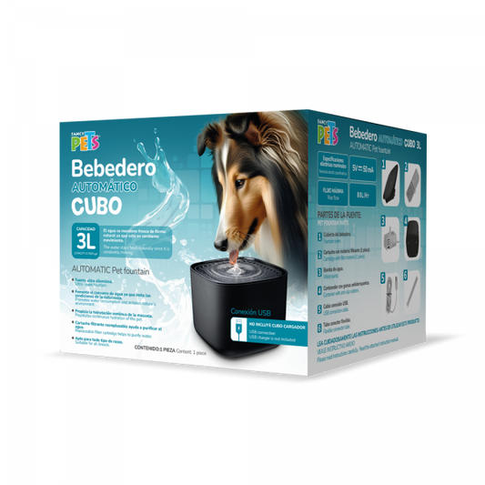 BEBEDERO FUENTE DE AGUA NEGRO 3L