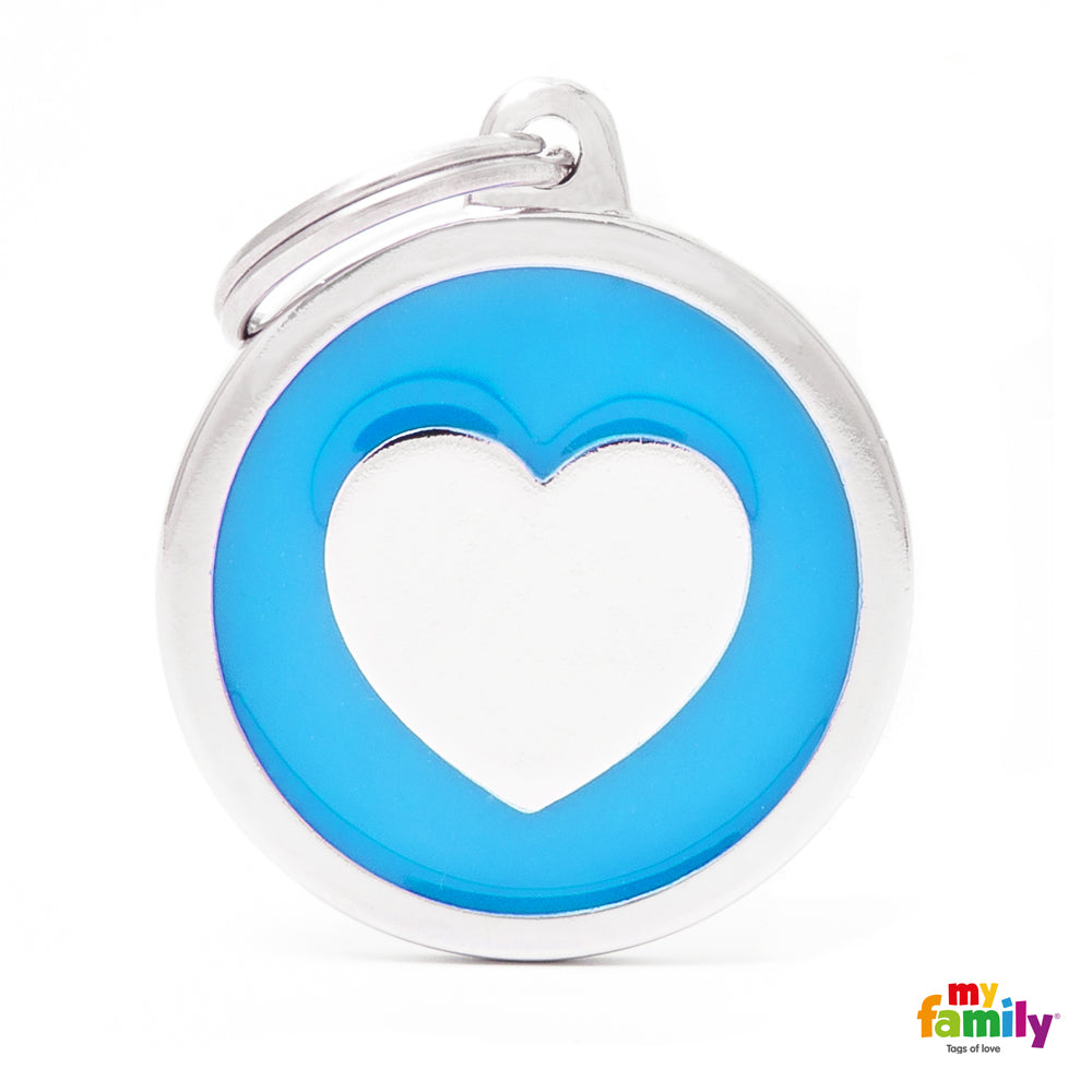 MYFAMILY PLAQUITA ID CLASSIC CORAZON EN CIRCULO AZUL CLARO – La Jungla ...