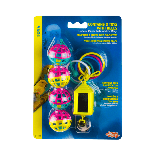 JUEGO DE 3 JUGUETES P/PAJARO