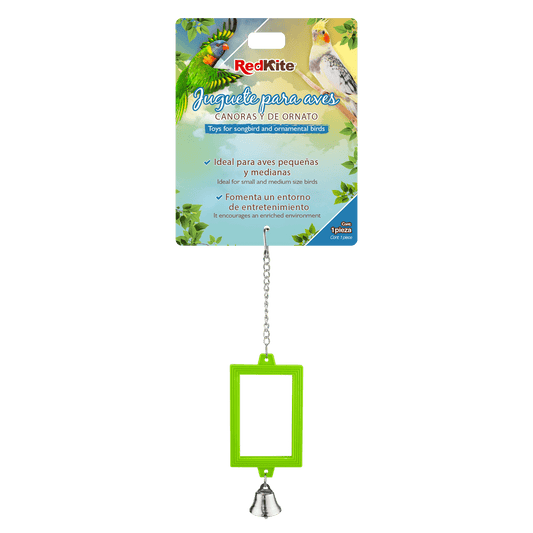 JUGUETE ESPEJO CUADRADO COLGANTE P/AVE