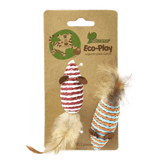 JUGUETE PARA GATO (RATONES C/PLUMA)