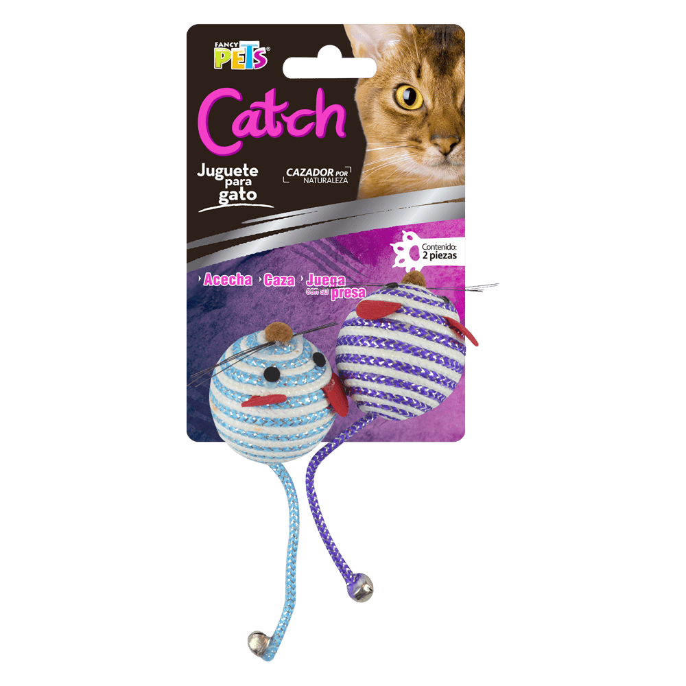 JUGUETE PELOTA DE RATON CATCH 2PZAS